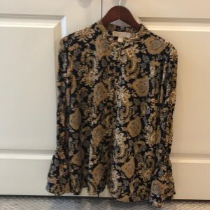 Michael Kors bell sleeve button down blouse.